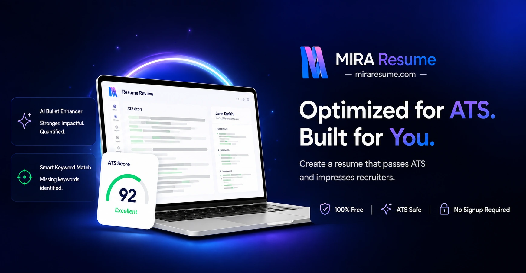 Mira Resume Best ATS Resume Maker Features Overview